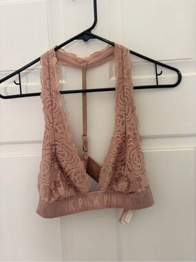 PINK Victoria's Secret Rose Taupe Lace Bralette